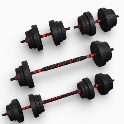 30KG Adjustable Dumbbell & Barbell Weight Training Set for Home Gym