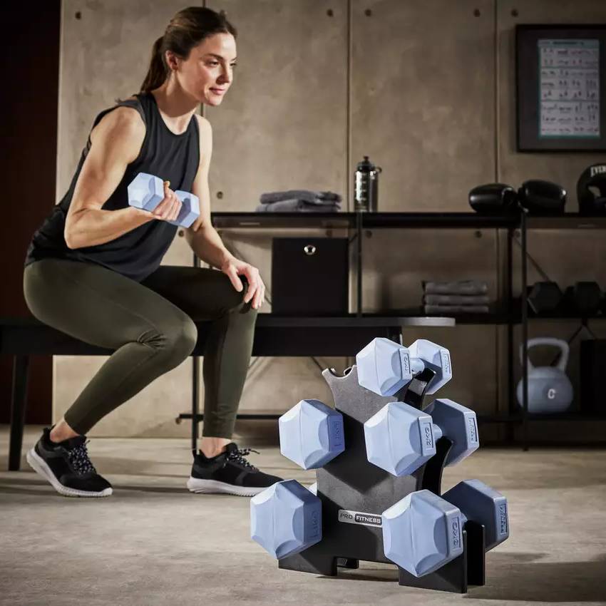 Pro Fitness Vinyl Dumbbell Tree - 12Kg - Image 4