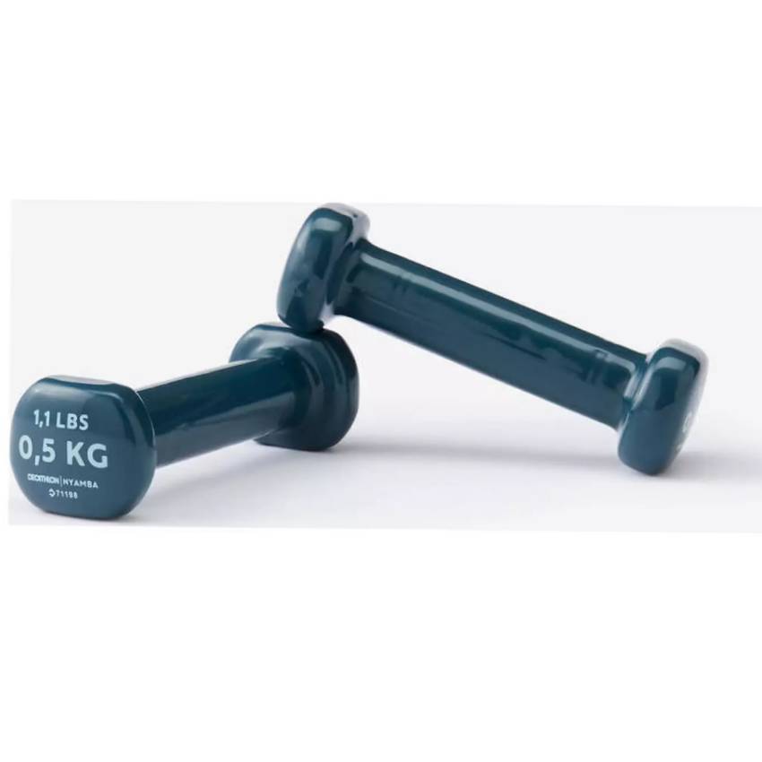 Decathlon 2x0.5kg Vinyl Dumbbells Set for Home - Navy Blue - Image 3